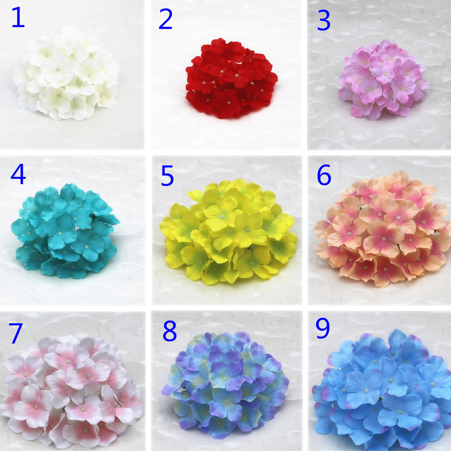 Simulation hydrangea flower head silk flower decorative flower wholesale European wedding flower arch flower wall with flowers 37 colors