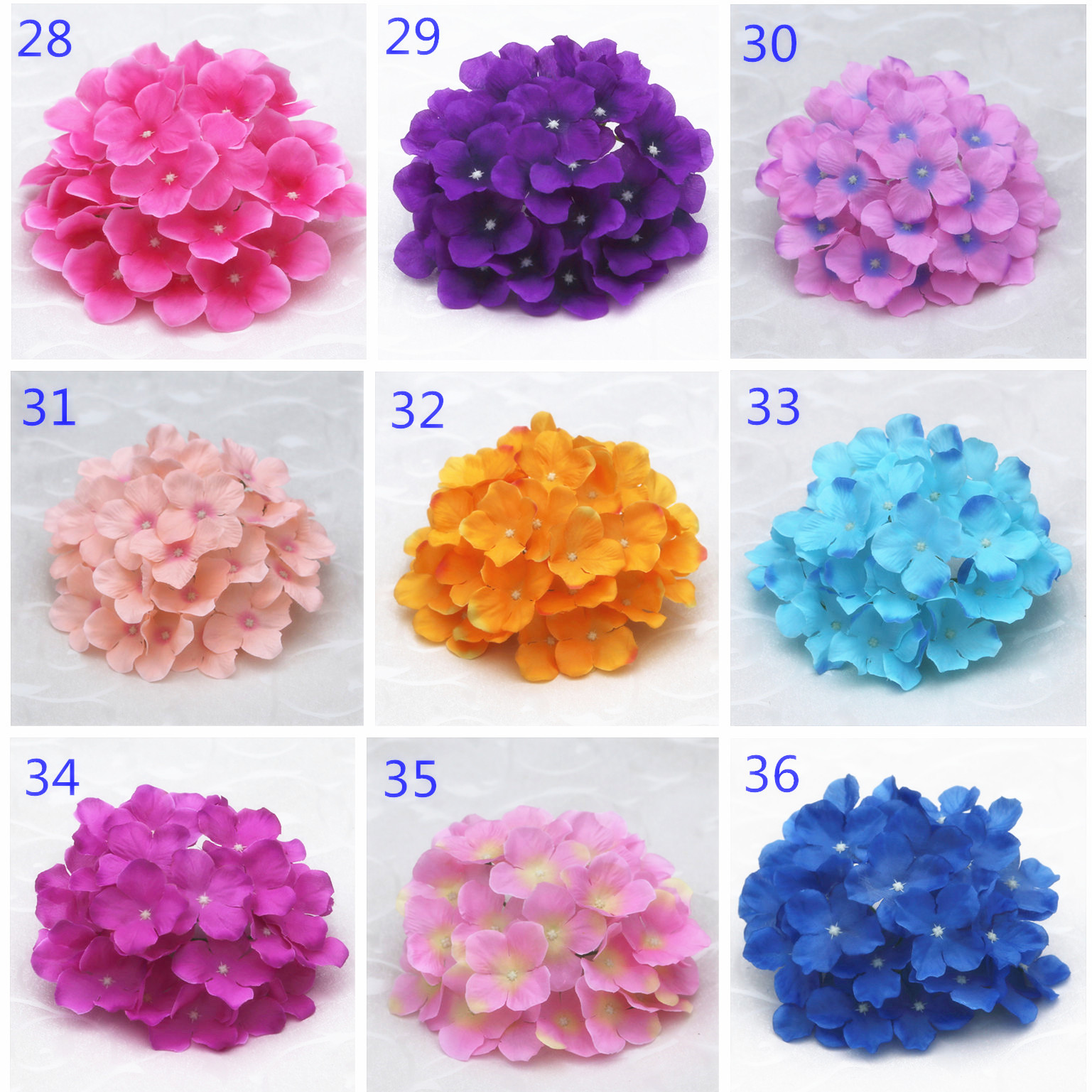 Simulation hydrangea flower head silk flower decorative flower wholesale European wedding flower arch flower wall with flowers 37 colors