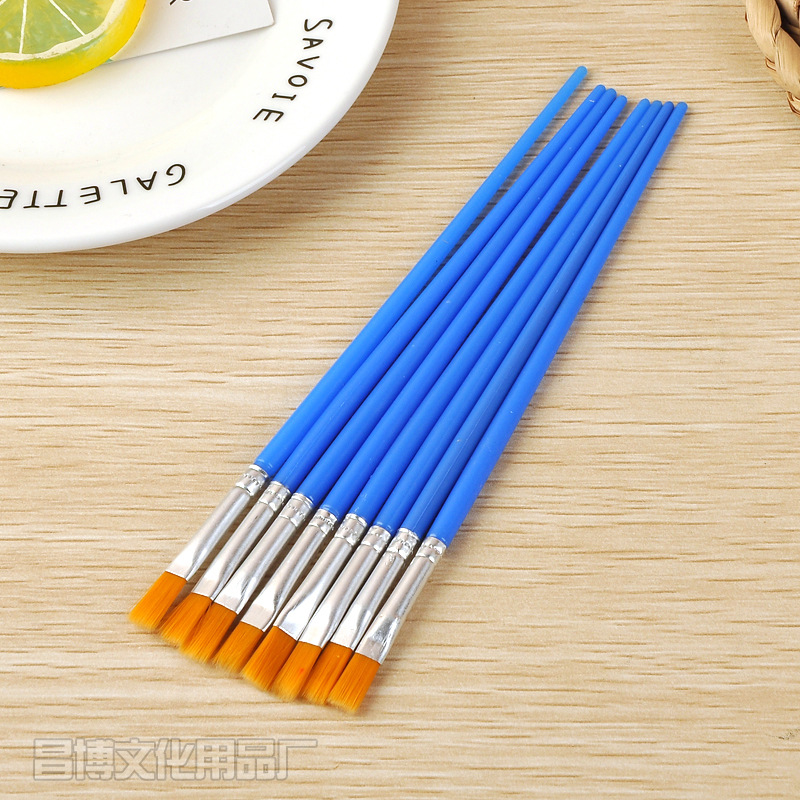 Кисть с плоской головкой 17 см для студентов рисования DIY цифровая масляная кисть гипсовая керамическая кита рисованная плоская кисть оптом