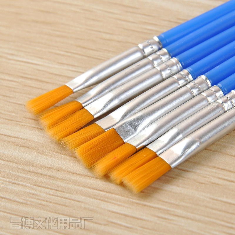 Flat head brush 17cm student painting diy digital oil brush gypsum ceramic kite painted flat head pen wholesale