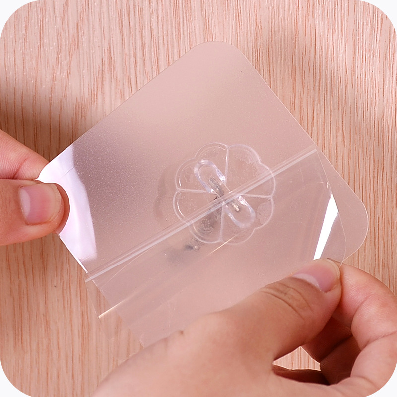 Transparent door rear adhesive hook kitchen nail-free seamless hook wall bathroom creative adhesive hook wholesale