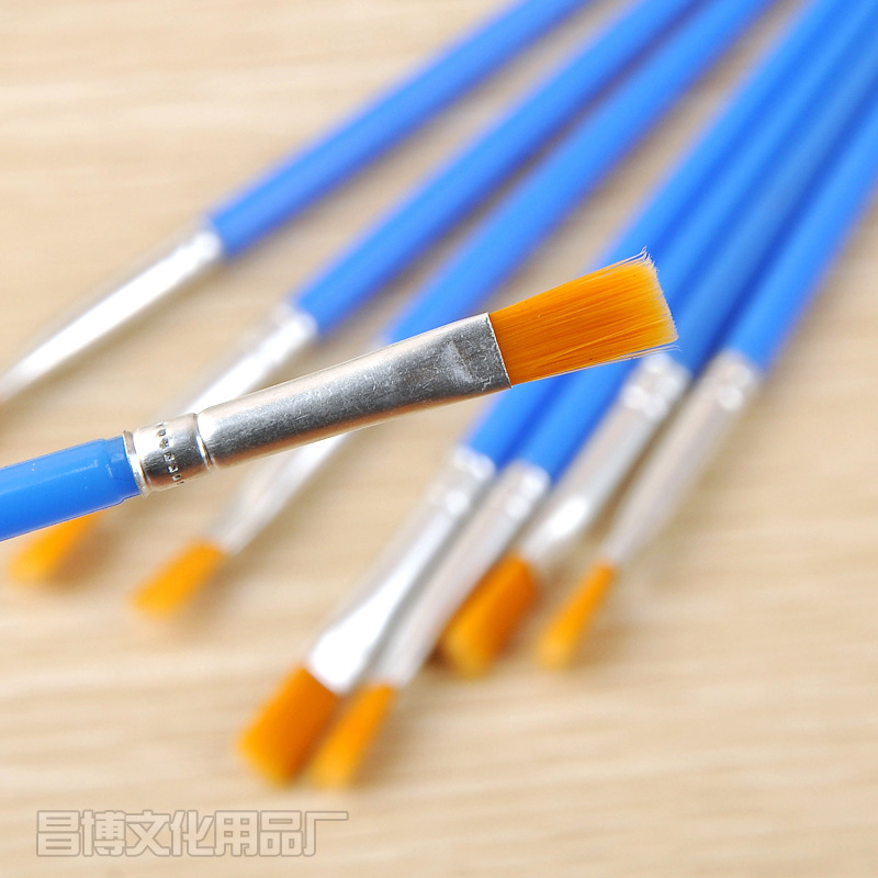 Flat head brush 17cm student painting diy digital oil brush gypsum ceramic kite painted flat head pen wholesale