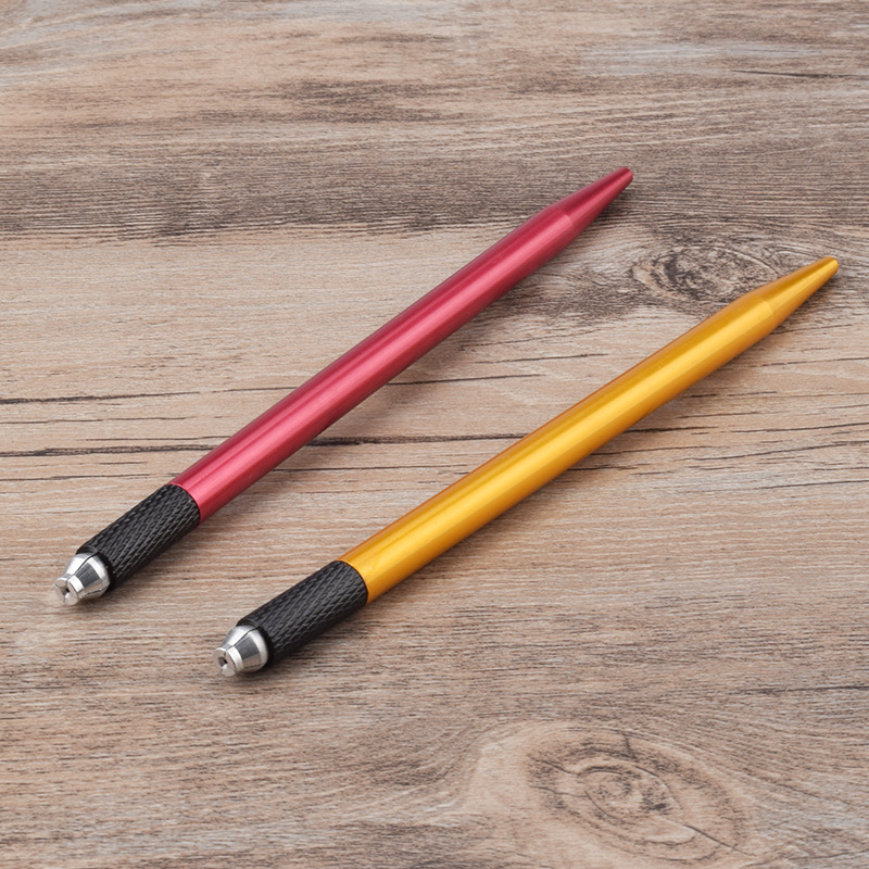 Factory wholesale cross mouth fog tattoo embroidery pen 16 eyebrow tattoo pen metal tattoo manual pen quick drying