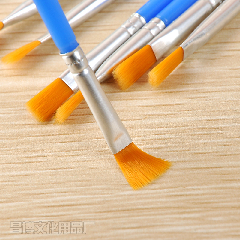 Flat head brush 17cm student painting diy digital oil brush gypsum ceramic kite painted flat head pen wholesale