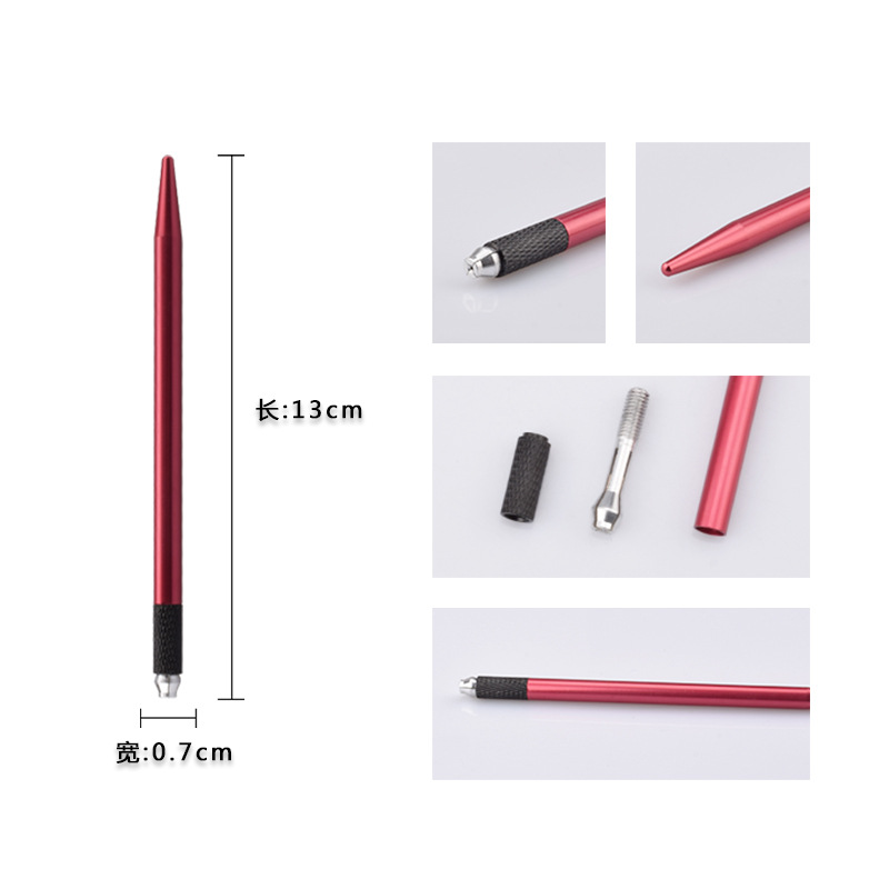Factory wholesale cross mouth fog tattoo embroidery pen 16 eyebrow tattoo pen metal tattoo manual pen quick drying