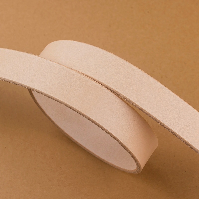 Tree Paste Leather Vegetable Tanned Leather Belt Strip Belt Material Cattle DIY Leather Art Belt Strip Yellow Cowhide Primary Color Semi-Finished Product