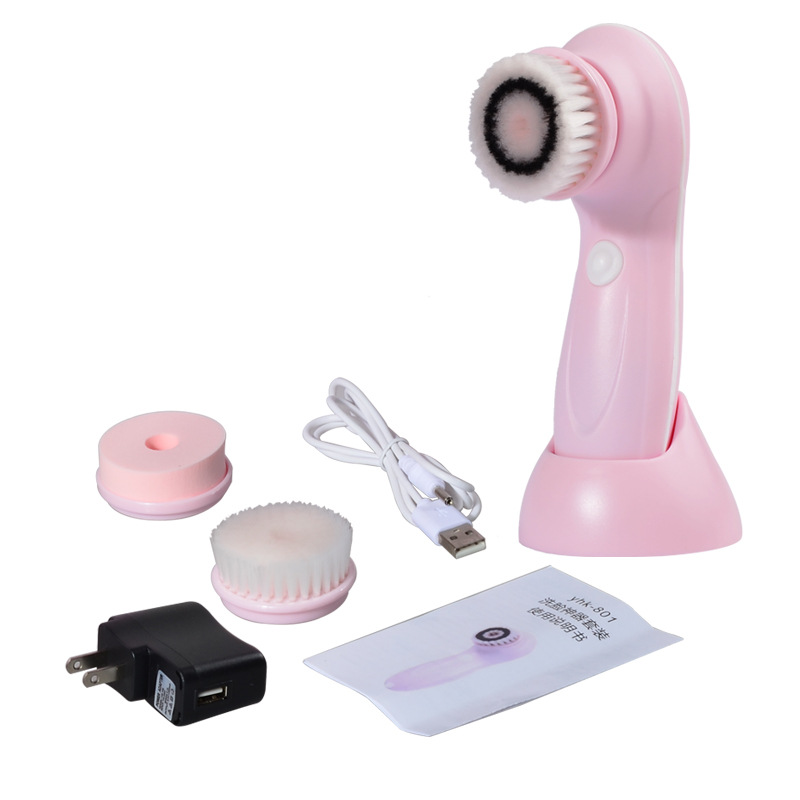 Cleaning and cleansing artifact manufacturers wholesale rechargeable waterproof silicone electric three-in-one face wash brush