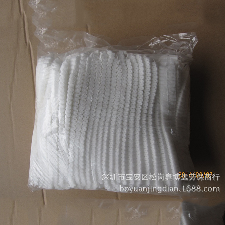 Factory direct purchase disposable headgear elastic headgear cap non-woven strip cap dustproof workshop work cap