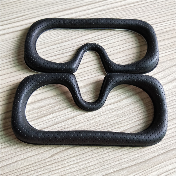 Huisheng Supply Vr Eye Mask Sponge Mesh Cloth Leather Punched Hot-Pressed Molding Sponge Eye Mask Pu Belt Breathable Hole