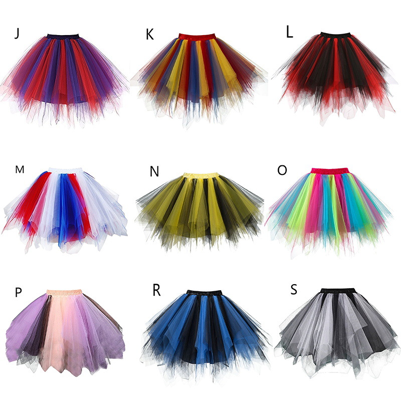 Amazon AliExpress Candy Color Multicolor Line Half-length Tutu Skirt Cross-border for Wedding Dress Pirons