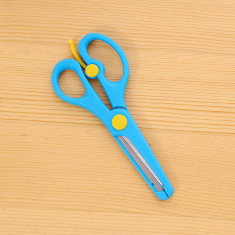 Children's Safety Scissors Paper with blade scissors children anti-clip elastic plastic student handmade small scissors wholesale