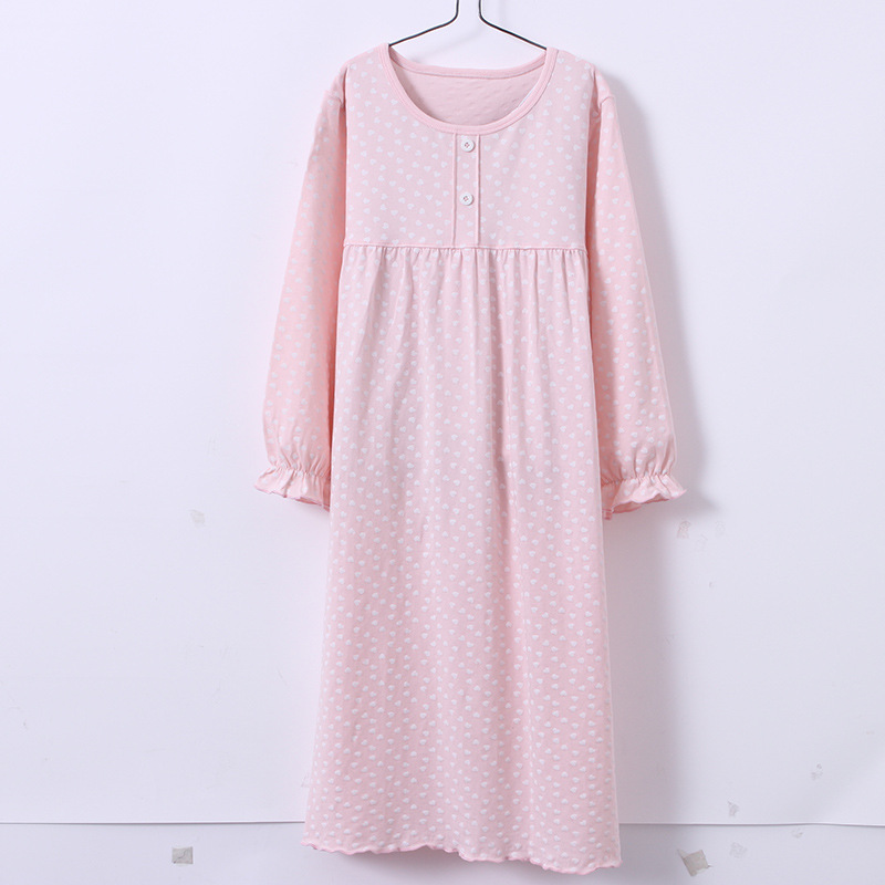 Children's Long-Sleeve Nightgown for Spring, Summer, Autumn, and Winter; Parent-Child Matching Girls' Dress; Summer Baby Loungewear; Air Conditioning Clothing; Princess Style