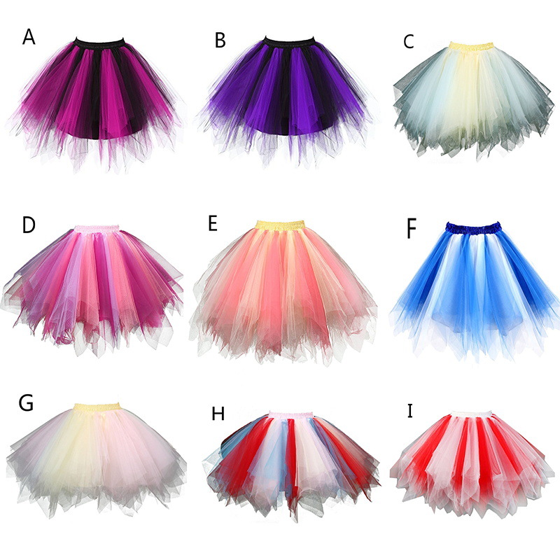 Amazon AliExpress Candy Color Multicolor Line Half-length Tutu Skirt Cross-border for Wedding Dress Pirons