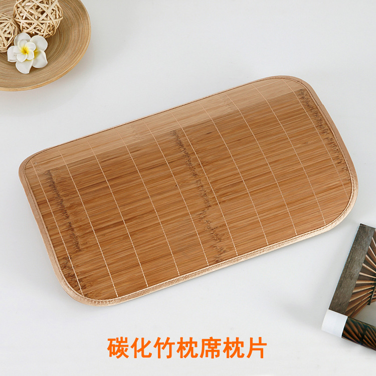 Summer Bamboo Mat Single Pillow Mat Pillow Case Pillow Skin Pillow Pillow for Students Carbonized Pillow Mat Pillow Case Adult Pillow Towel