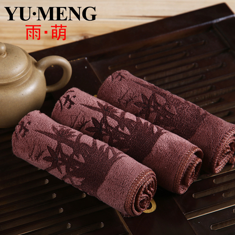 Чайное полотенце с ворсом 30*30 утолщенное микрофибровое квадратное полотенце подарок впитывающее чистящее полотенце из хлопка и льна для чайного набора