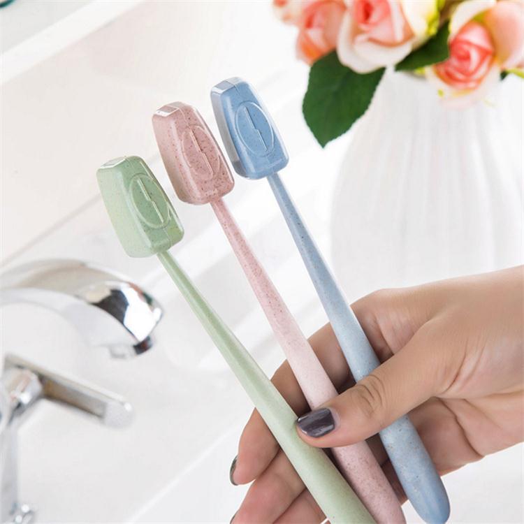 Travel Outdoor Toothbrush Head Cover 4 Pack Wheat Straw Toothbrush Protective Cover Portable Toothbrush Head Storage Protective Cover