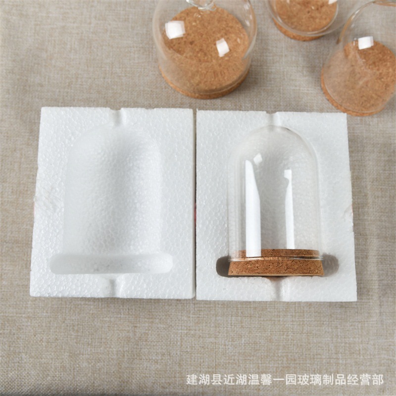 Cross-border Eternal Flower Dust Cover Clay Wool Felt Hand-made Blind Box Storage diy Cork Dried Flower Glass Cover