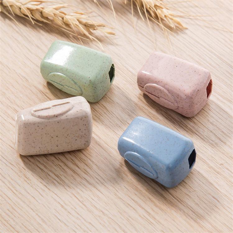 Travel Outdoor Toothbrush Head Cover 4 Pack Wheat Straw Toothbrush Protective Cover Portable Toothbrush Head Storage Protective Cover