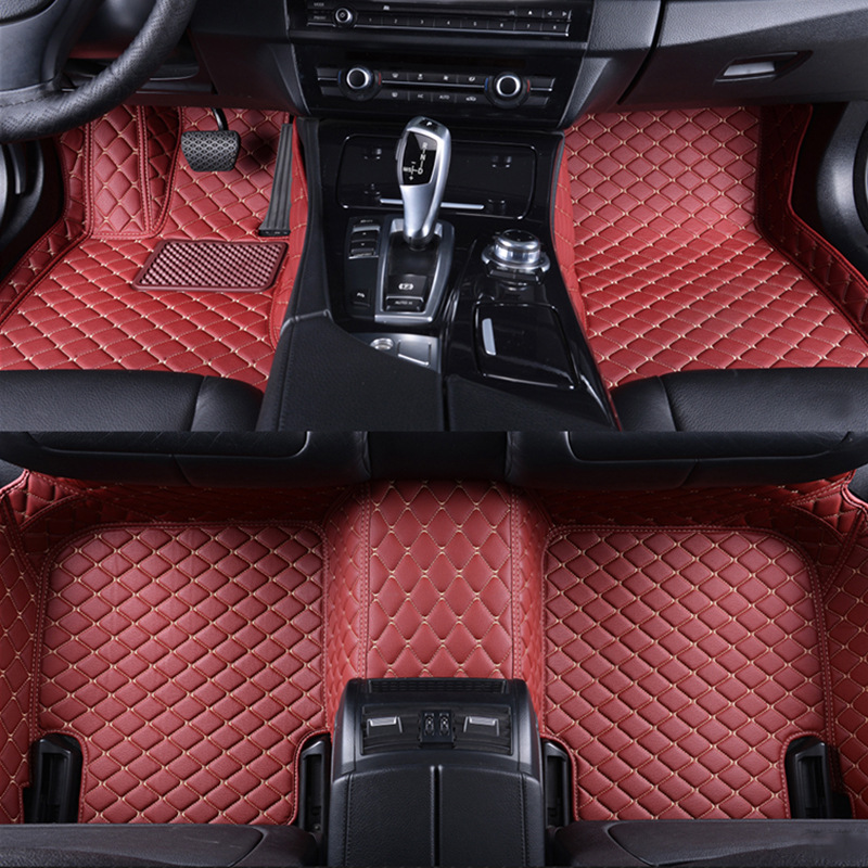 Cross-border e-commerce supply thickened non-slip wear-resistant fully surrounded car foot mat butterfly pattern Qixiu leather foot mat type