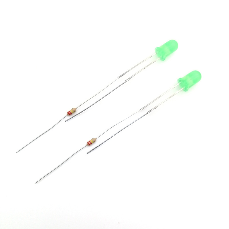 Socket signal indicator light 220V neon light with resistor and wire processing, 5mm small LED light emitting diode