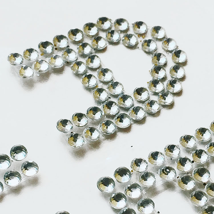 Customized acrylic sticker Crystal flash diamond sticker Vertical Diamond English sticker children's text sticker digital sticker