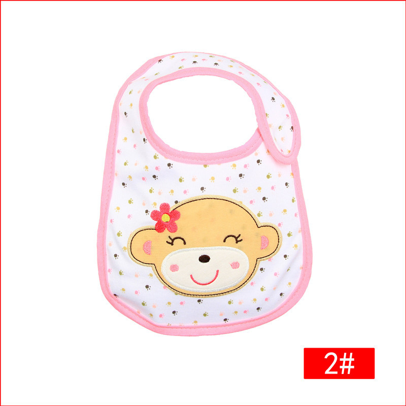 Foreign Trade Products Polyester Cartoon Bib Three-Layer Waterproof Baby Slippery Towel Bib Set OE