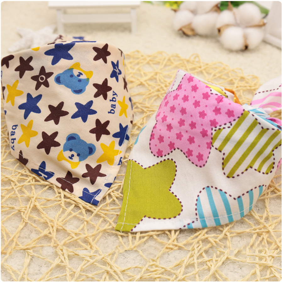 Twill Cotton Pet Dog Triangle Scarf Lace-Up Kidsren's Saliva Scarf Baby Baby Head Scarf Independent Bag