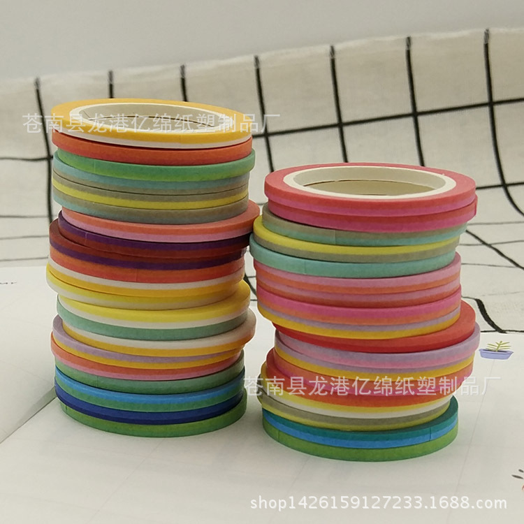 Paper tape bleeding wire roll strip decoration split diary journal border 3MM tape TikTok Gift Promotion