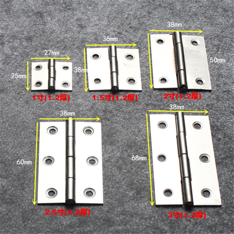 Stainless steel small hinge 1/1.5/2/2.5/3/4 inch small hinge bag window cabinet door hinge hinge