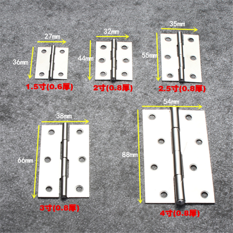 Stainless steel small hinge 1/1.5/2/2.5/3/4 inch small hinge bag window cabinet door hinge hinge