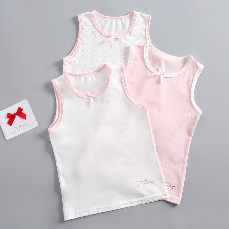 Girls Children's Vest Cotton Summer Category a Cotton Inner Wear Sling Sleeveless Baby Vest Baby Children's Wear