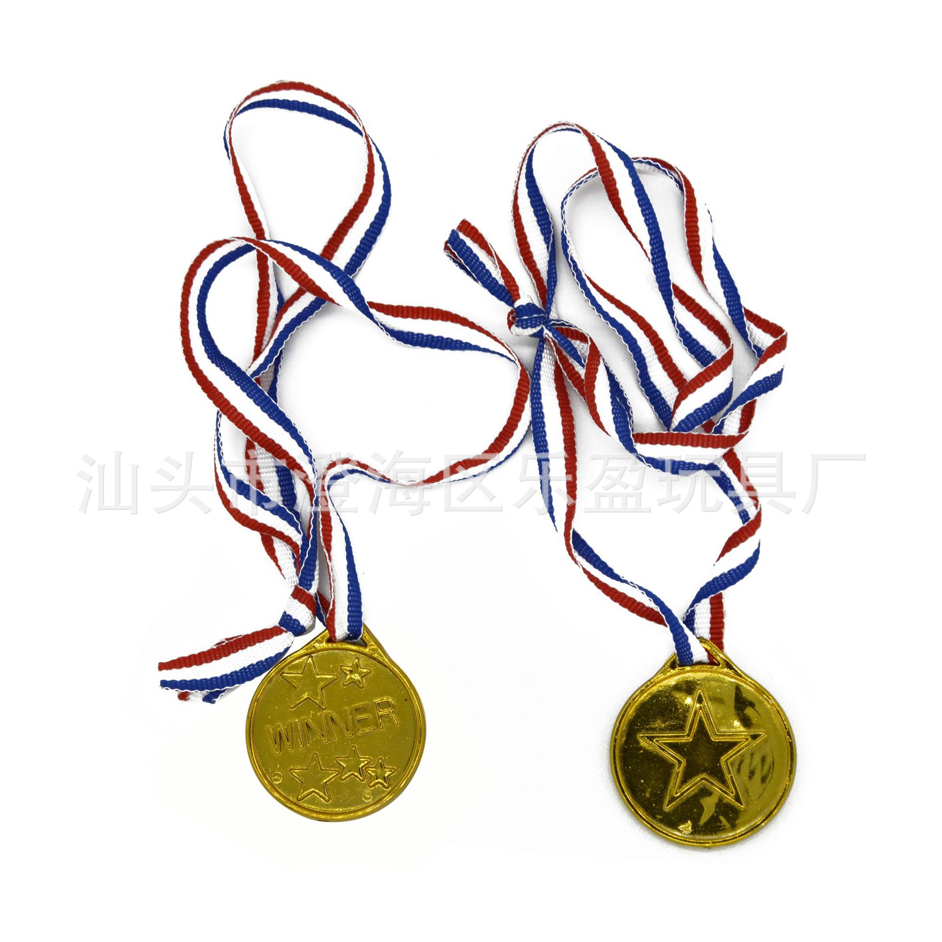 Cross-border plastic children's gold medal toy party 3.8 safety buckle medal electroplating gold silver copper brand