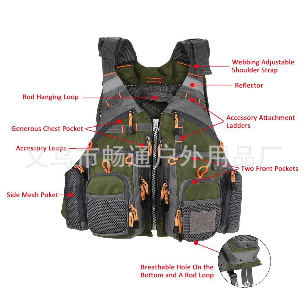 Rock fishing vest Luya sea fishing suit fishing life jacket multi-pocket foam can be removed