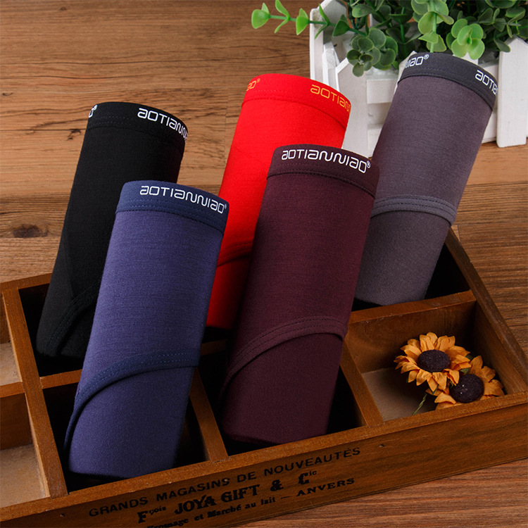 Men's Underwear Elastic Large Size Sexy Modal Breathable Briefs Comfortable Breathable Mid-Waist Men's Underpants Wholesale