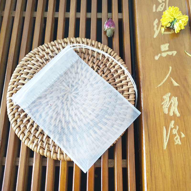 Spot 6*8cm nylon tea bag transparent drawstring tea bag disposable universal portable rose green tea scented tea