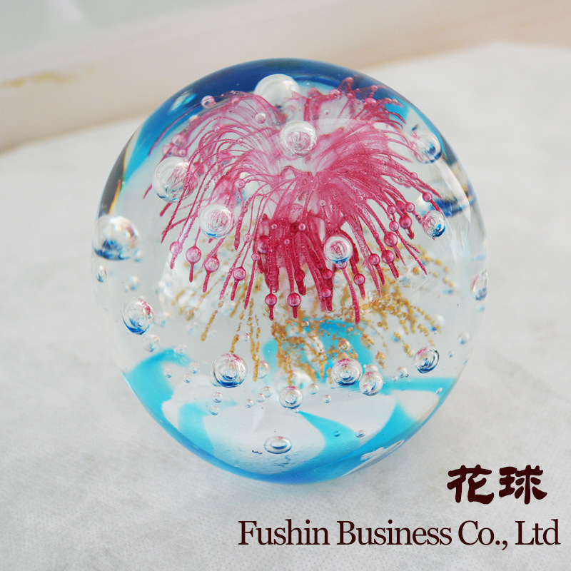 Цибо глазурованный кристаллический коралловый шар, рождественский шар, фейерверк, золотое украшение, стеклянное искусство