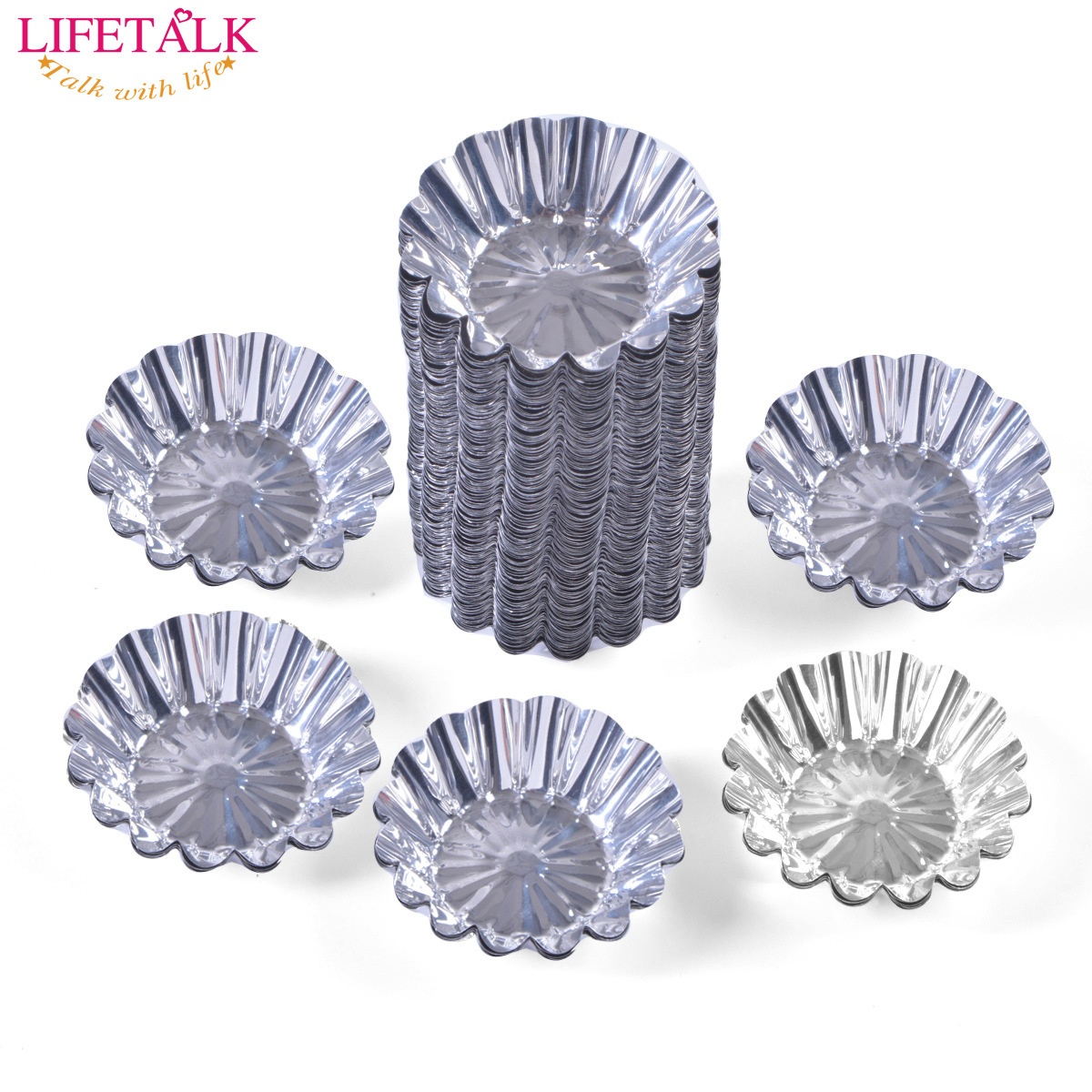 Round Egg Tart Mold Disposable Crystal Bowl Cake Mold Aluminum Foil Egg Tart Tray Portuguese Tart Baking Tin Foil Tray