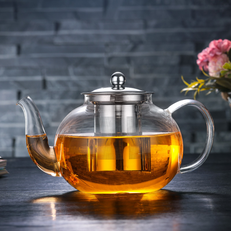 Factory wholesale teapot glass thickened heat-resistant scented tea Kung Fu tea stainless steel filter tea maker glass teapot