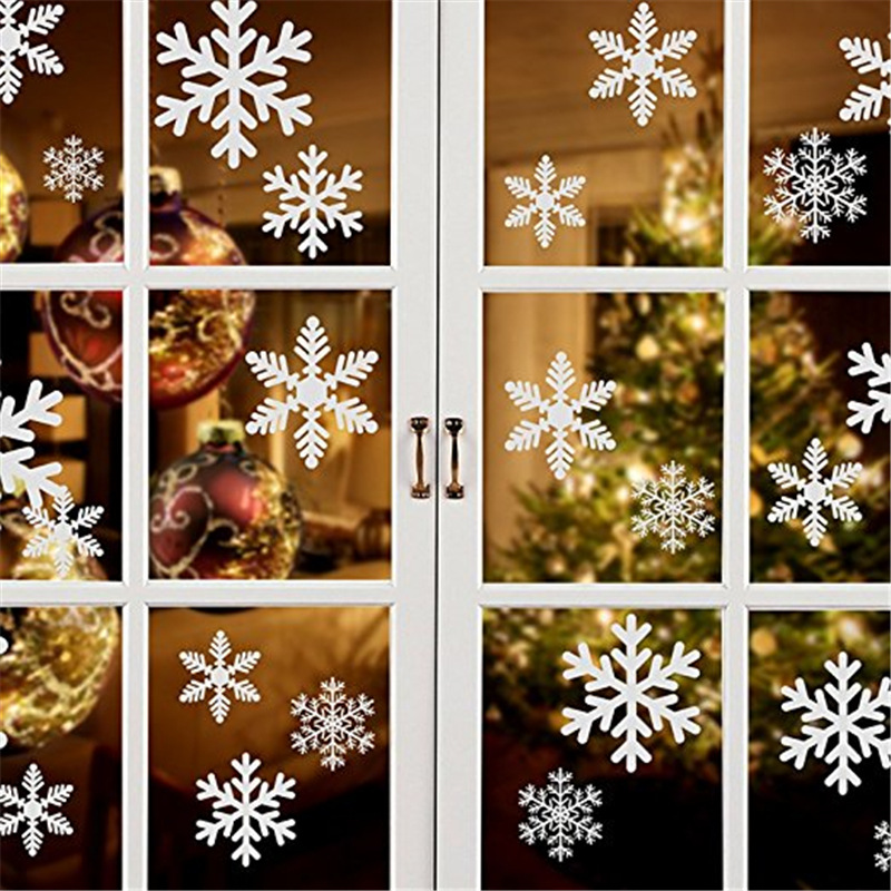 Christmas decorations snowflake static stickers window glass stickers Christmas stickers snowflake window stickers Christmas cross-border wholesale