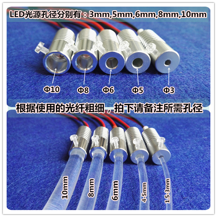 12v optical fiber small light source LED light emitting car optical fiber light guide atmosphere light source light guide strip 1.5W light source