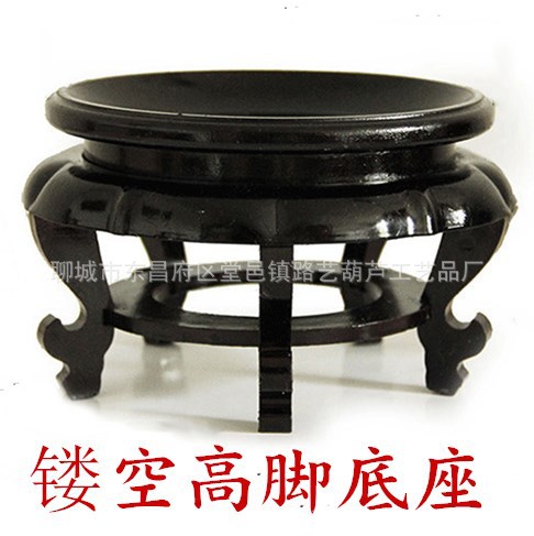 Wholesale imitation solid wood craft gourd base Wen play walnut base egg carving base all kinds of ornaments plastic base