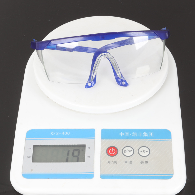 Protective blue and white telescopic leg glasses polished dust-proof labor protection shock-proof splash-proof goggles adjustable glasses