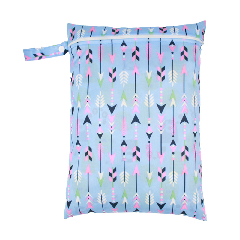 Breathable Clothing Wet Bag Digital Print Diaper Sanitary Napkin Zipper Diaper Bag Can Be Stored for Family Use Portable