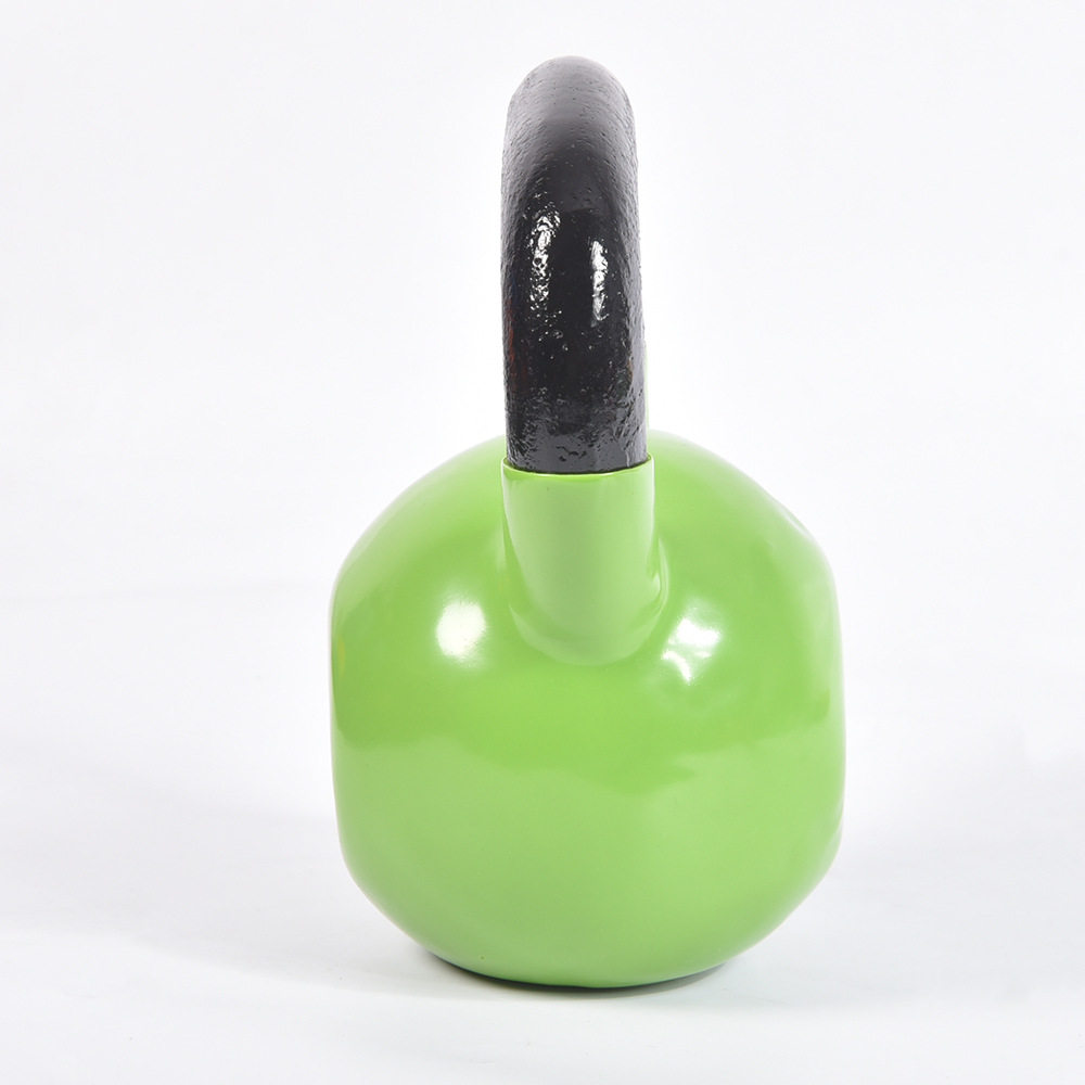 Plastic coated glossy kettle bell home fitness body color kettle bell cast iron paint portable kettle bell wholesale