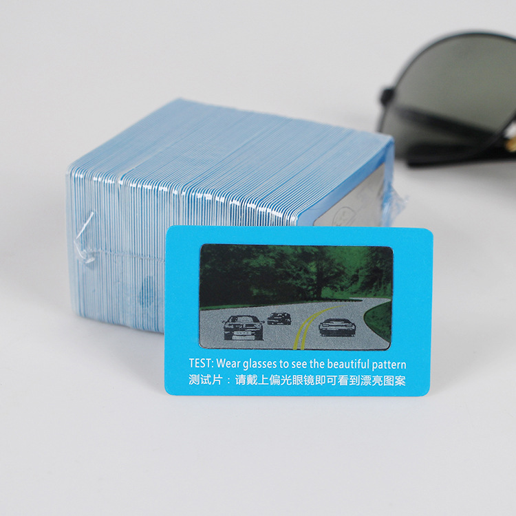 Spot Chinese and English polarized test card sunglasses test card pvc polarized card strip paper test card