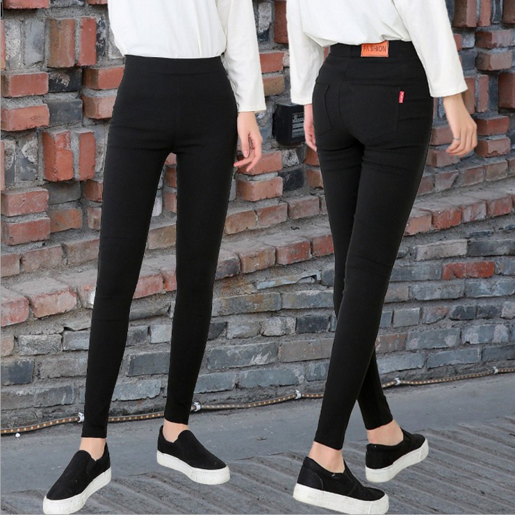 New Velvet and Thickeneded Black Pencil Pants for Outer Wear Leggings for Women Slimming Elastic Small Feet Trousers Plus Size Women