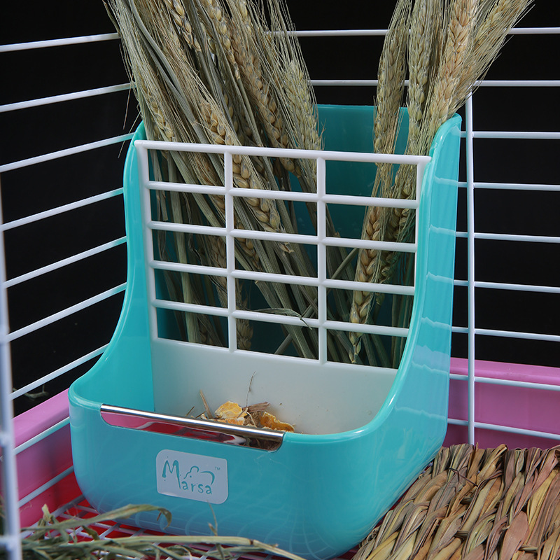60 Free Shipping Rabbit Food Bowl Grass Rack Chinchilla Rabbit Food Box Grass Rack Dual-Use Two-In-One Food Bowl Grass Rack Rabbit Grass Rack