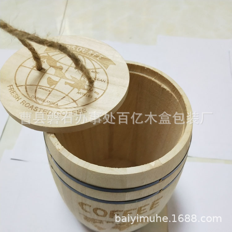 Wooden Small Wooden Barrel Coffee Bean Wooden Barrel Tea Wooden Barrel Coffee Bean Wooden Barrel Wooden Pen Holder Ornaments in Stock