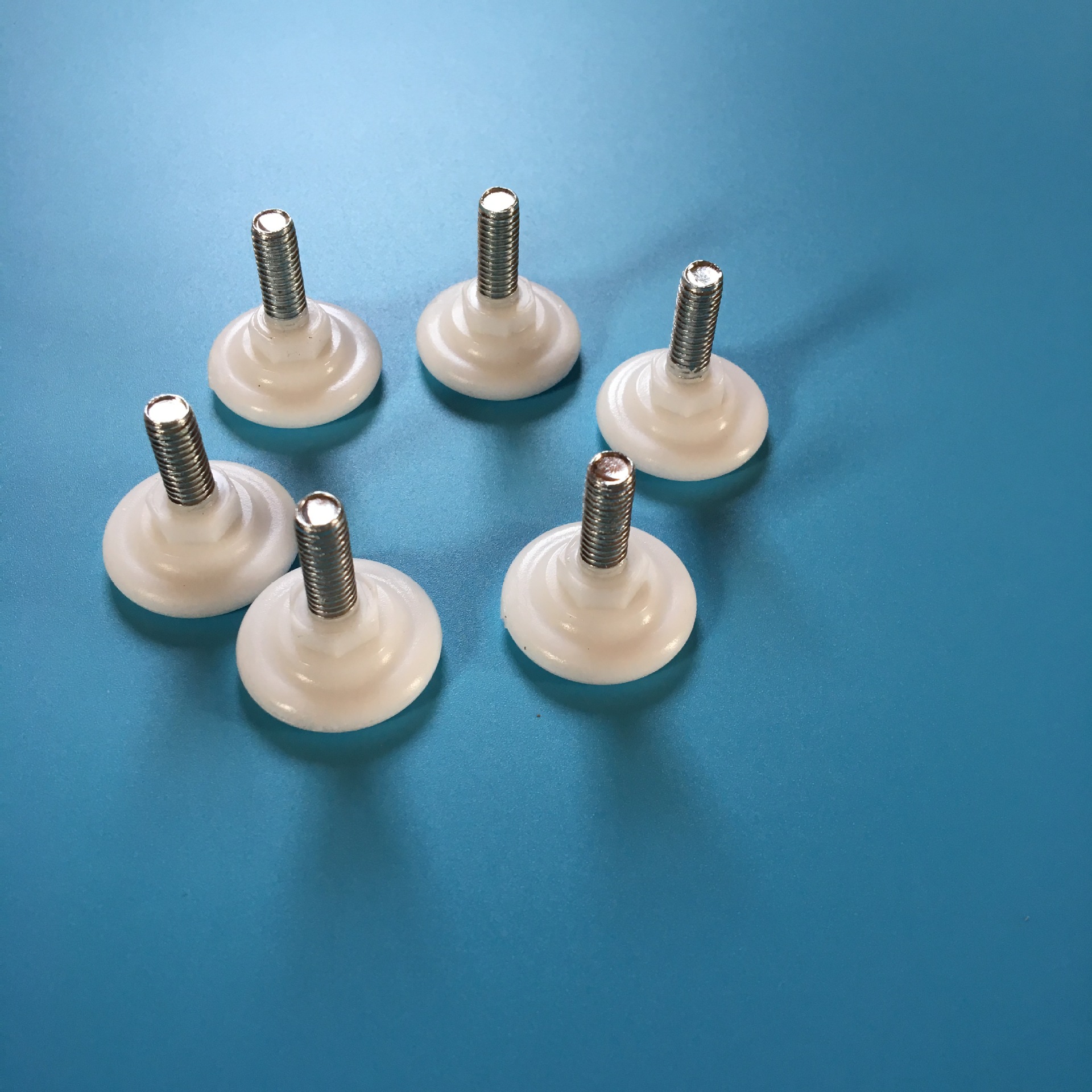 M6 White adjustable foot rubber head screw plastic adjustable furniture foot rack accessories