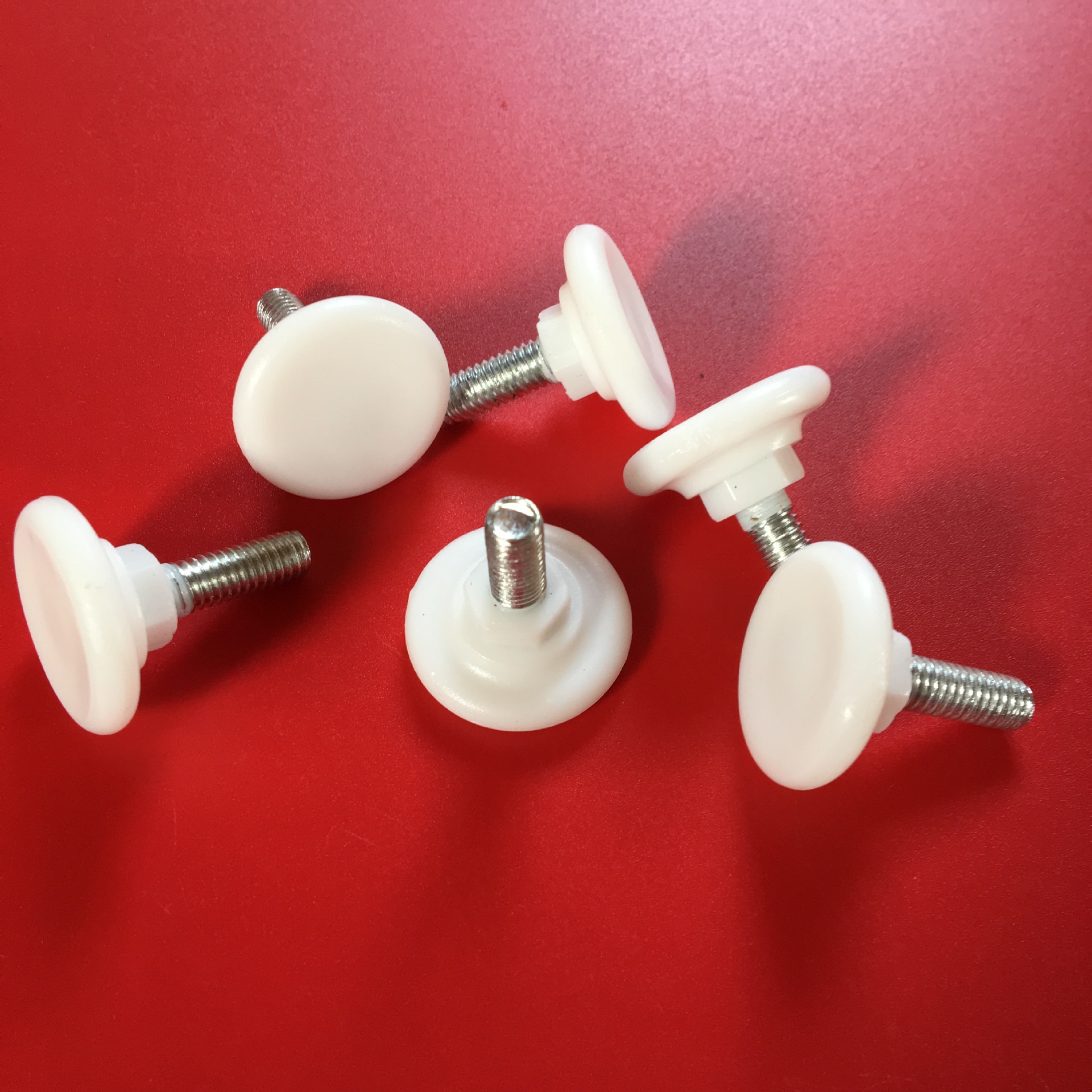 M6 White adjustable foot rubber head screw plastic adjustable furniture foot rack accessories